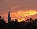 Sunset over St. Patrick's Church near Bernard, Iowa.		 